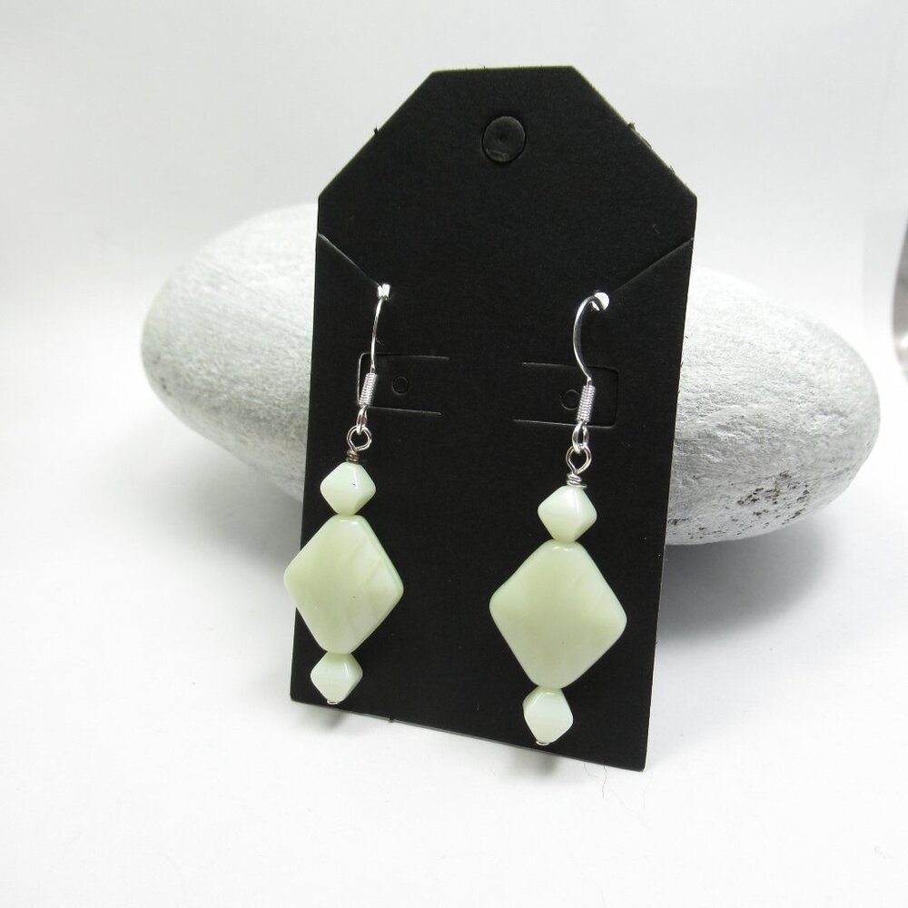 Uranium glass bead earrings